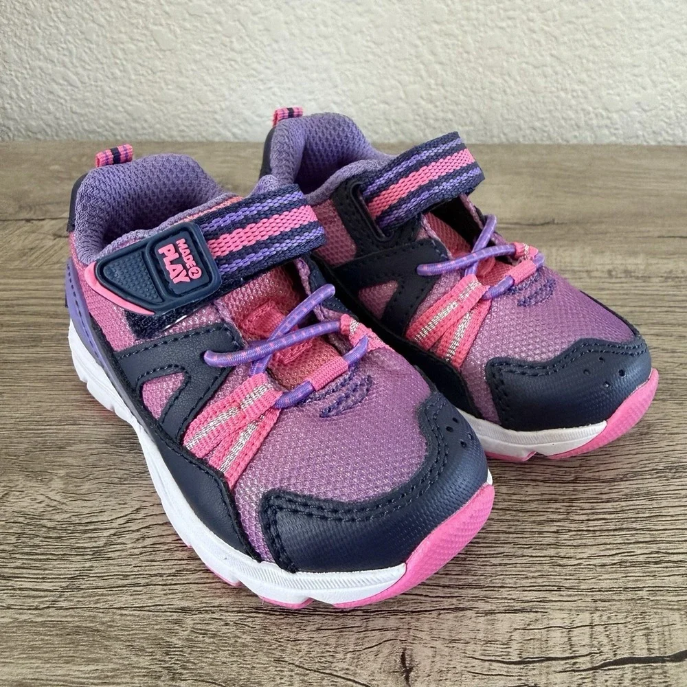Stride Rite Girls M2P Journey Player Pink Purple Sneaker Shoes Toddler Size 4.5M